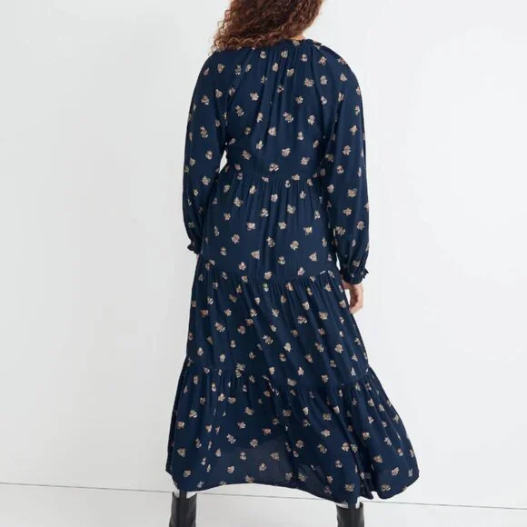 Madewell Challis Midi Dress - Indigo - PXXL - Picture 2 of 6
